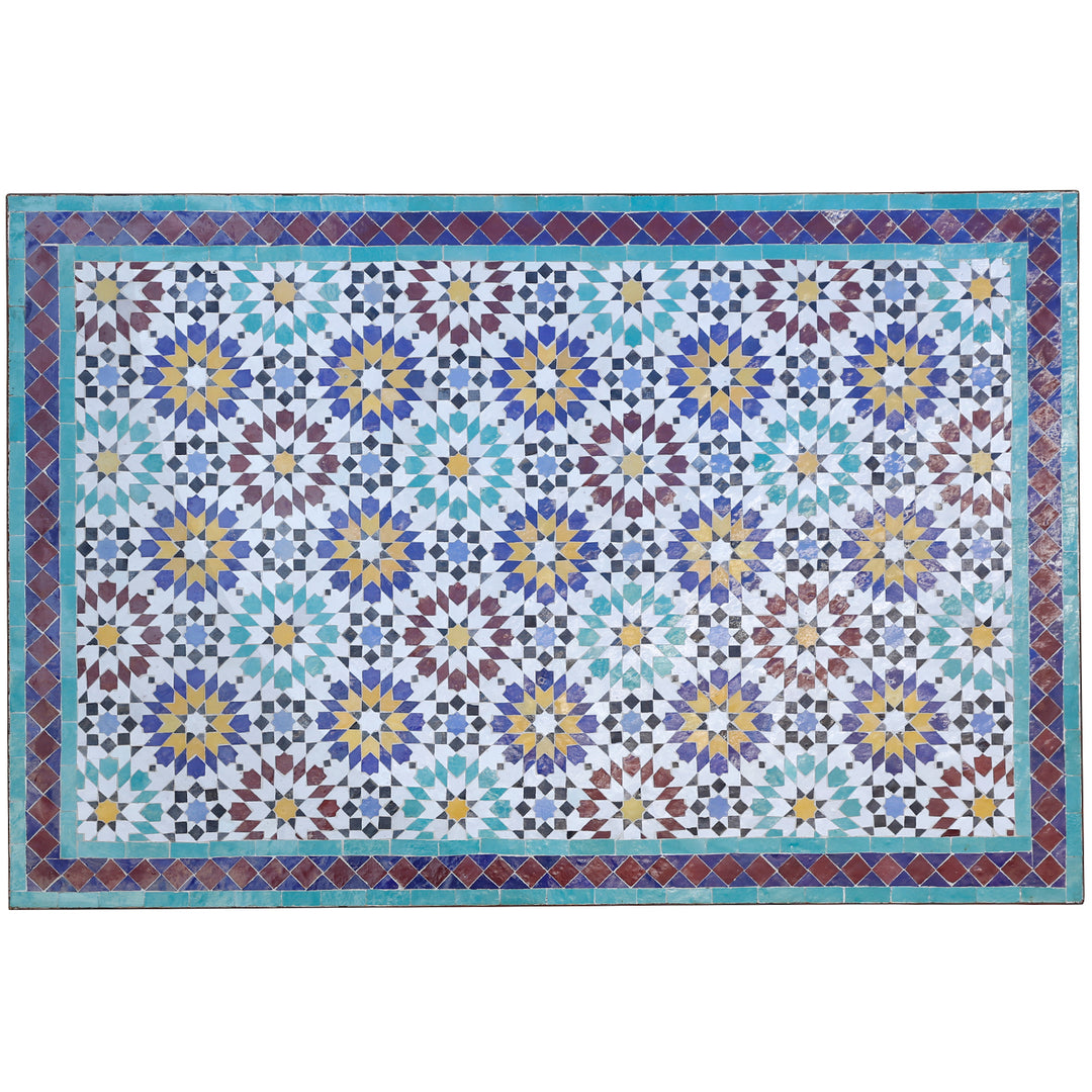 Puutarhapöytä ruokapöytä 120x80 cm, käsintehty mosaiikki zellige-laatoista monivärisinä