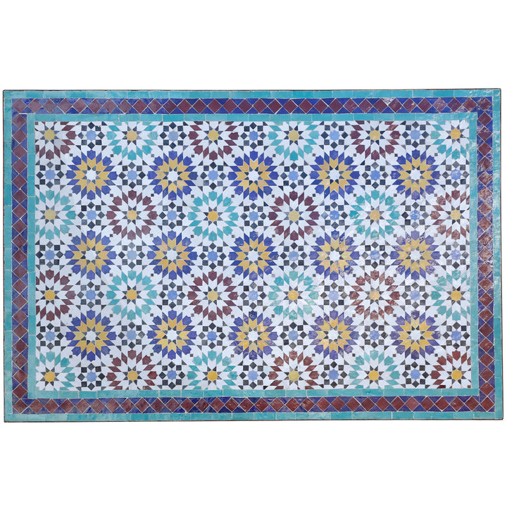 Puutarhapöytä ruokapöytä 120x80 cm, käsintehty mosaiikki zellige-laatoista monivärisinä