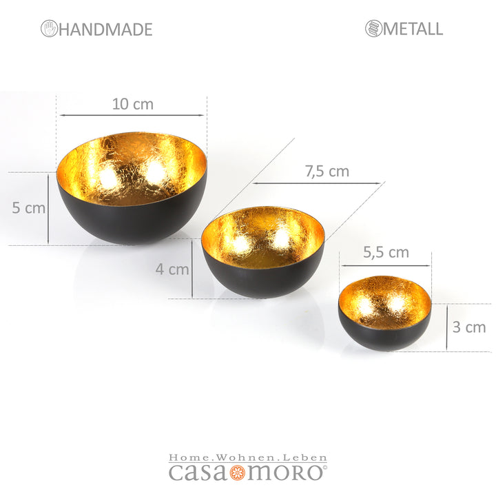 Setti 3 kynttilänjalkaa Meo Gold