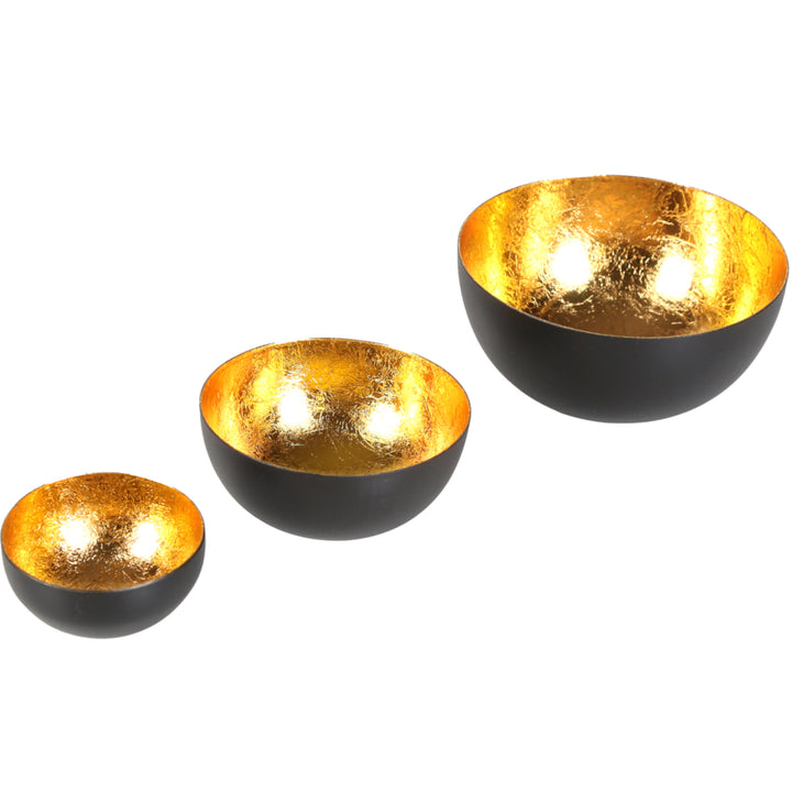 Setti 3 kynttilänjalkaa Meo Gold