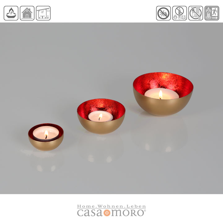 Setti 3 kynttilänjalkaa Meo Red