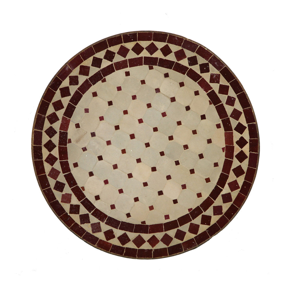 Kapea sivupöytä 45 cm Zellige-mosaiikilla, pyöreä ja käsintehty olohuoneeseen tai parvekkeelle