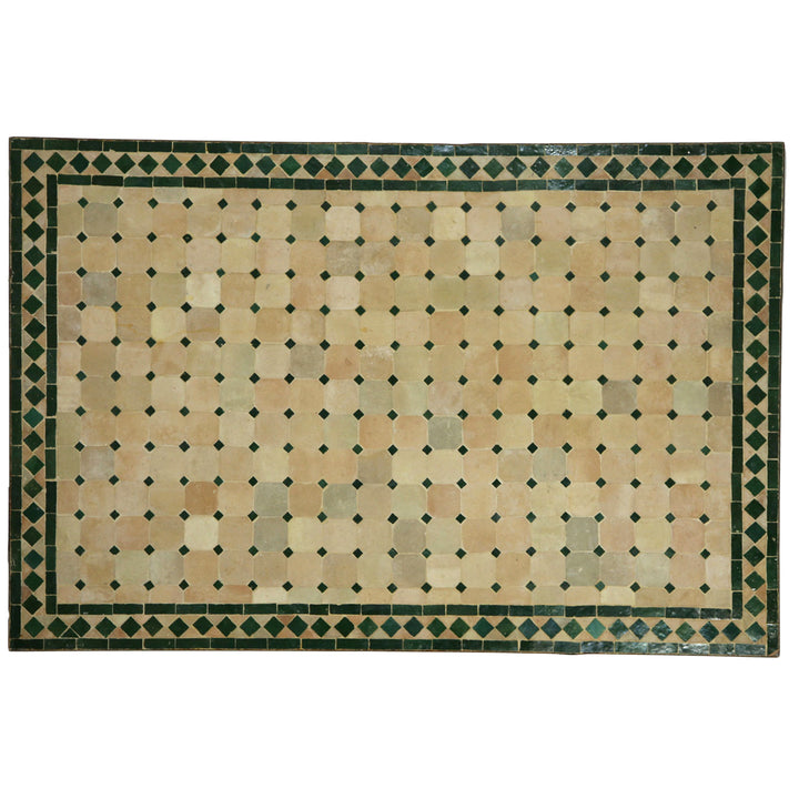 Ruokapöytä 120x80 cm, käsintehty mosaiikki vihreää terrakottaa - marokkolaista designia