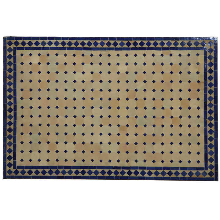 Puutarhapöytä mosaiikkipöytä 120x80 cm zellige-laatoilla sinistä terrakottaa - käsintehty