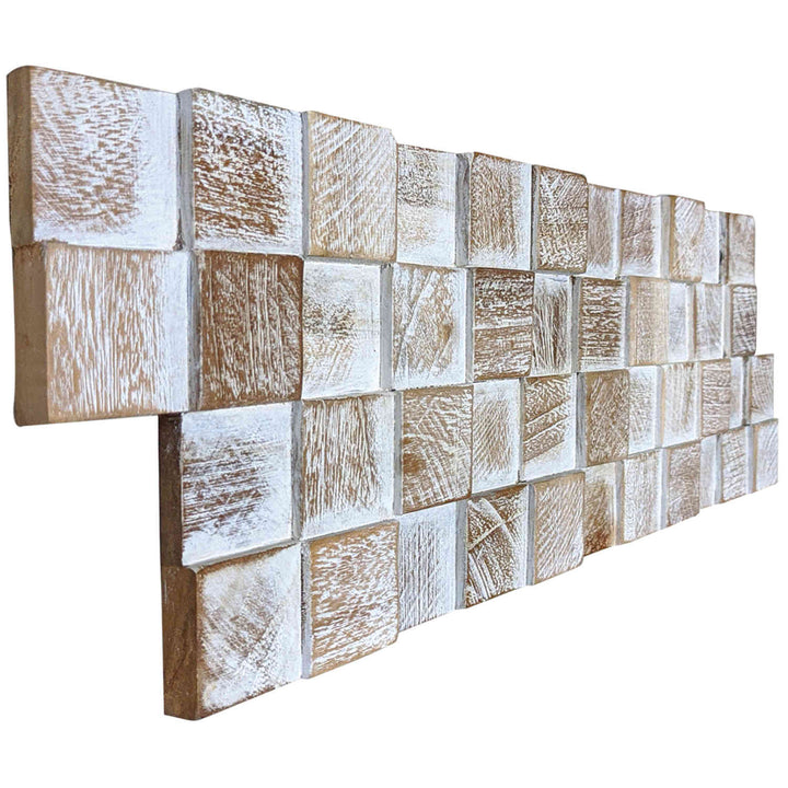 Puinen seinäpaneeli White Washed Cube