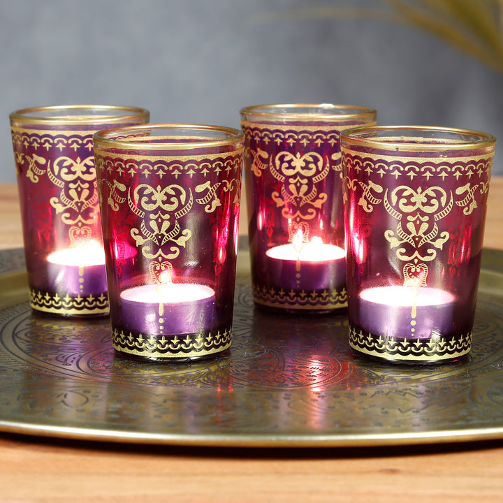 Kynttilän lasi violetti-violetti setti 6 kpl
