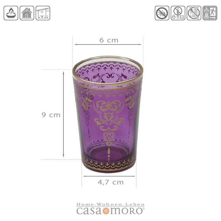 Kynttilän lasi violetti-violetti setti 6 kpl