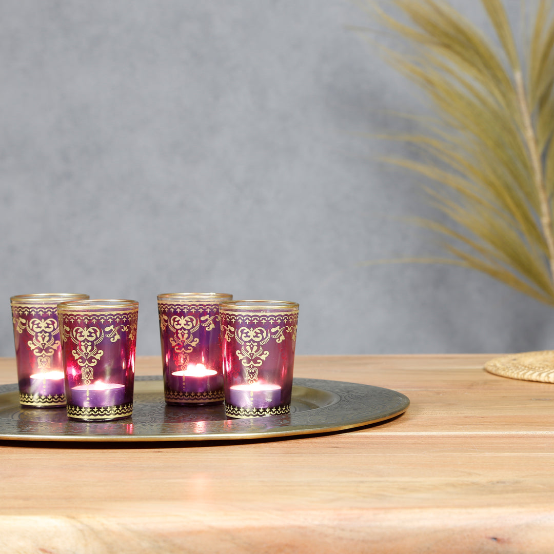 Kynttilän lasi violetti-violetti setti 6 kpl