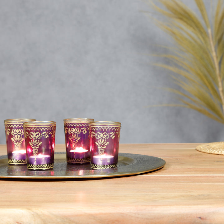 Kynttilän lasi violetti-violetti setti 6 kpl