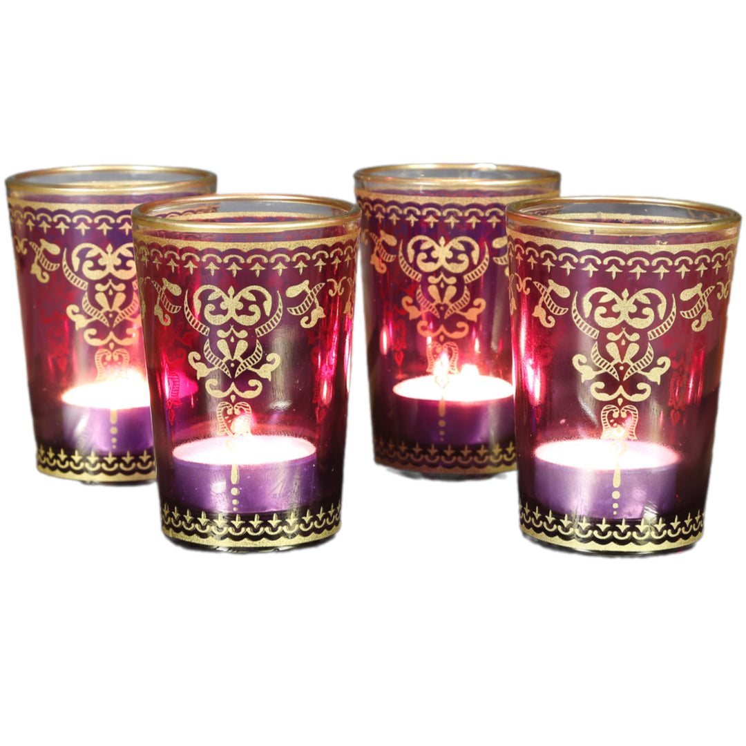 Kynttilän lasi violetti-violetti setti 6 kpl