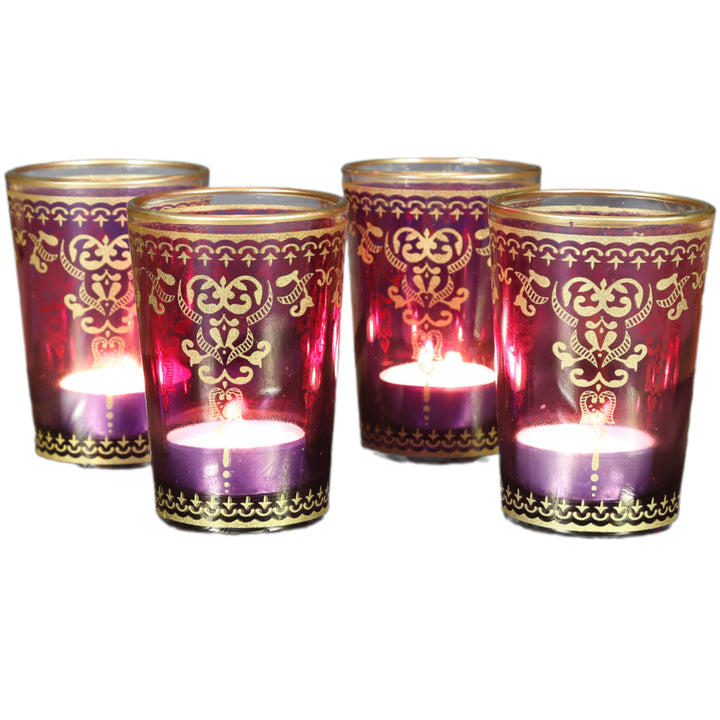 Kynttilän lasi violetti-violetti setti 6 kpl