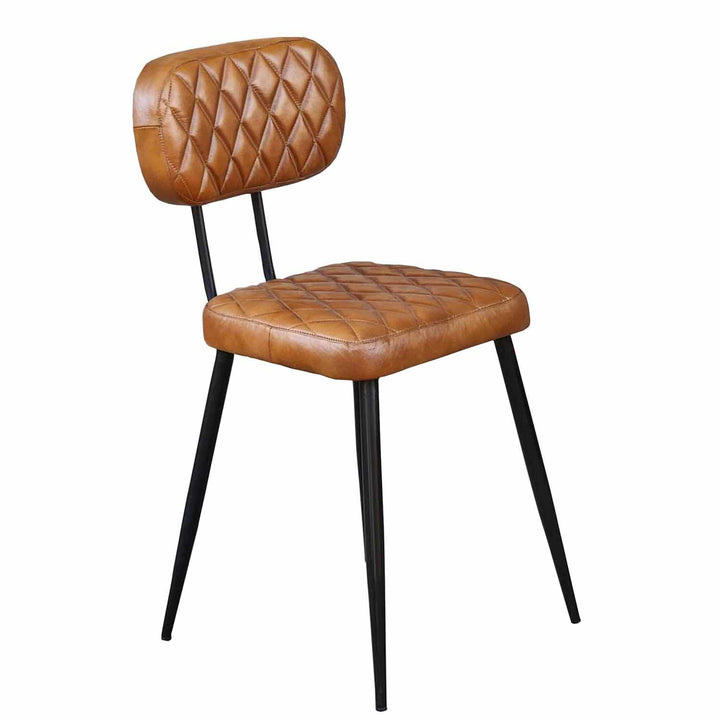Nahkainen tuoli Sofia Cognac 2 kappaletta