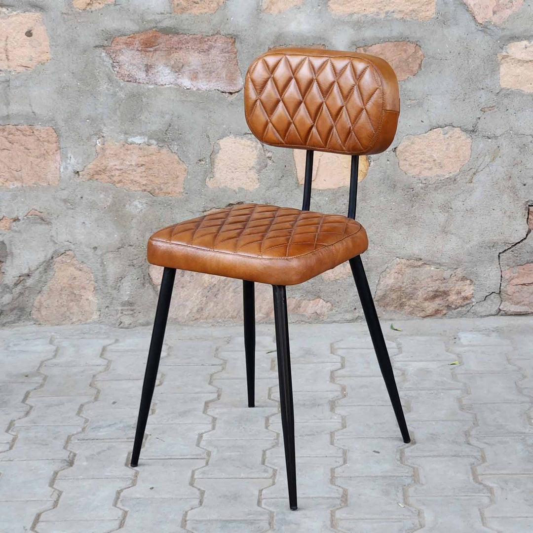 Nahkainen tuoli Sofia Cognac 2 kappaletta