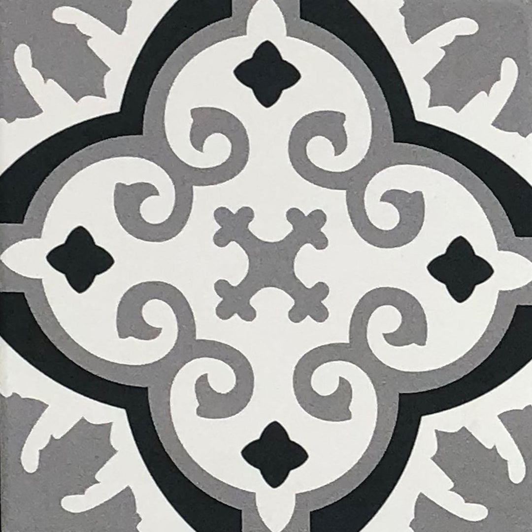 Marokon laatat 20x20 cm – harmaa musta