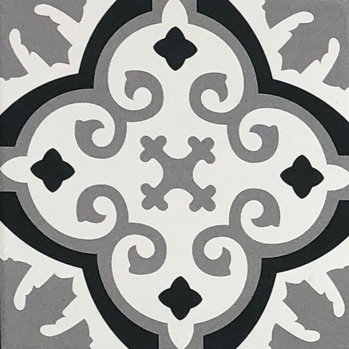 Marokon laatat 20x20 cm – harmaa musta