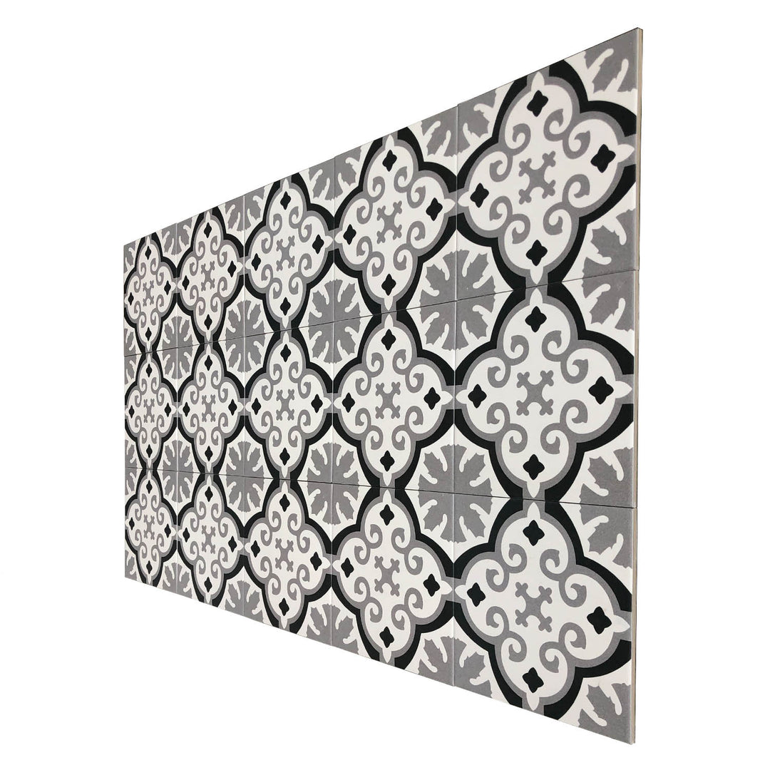 Marokon laatat 20x20 cm – harmaa musta