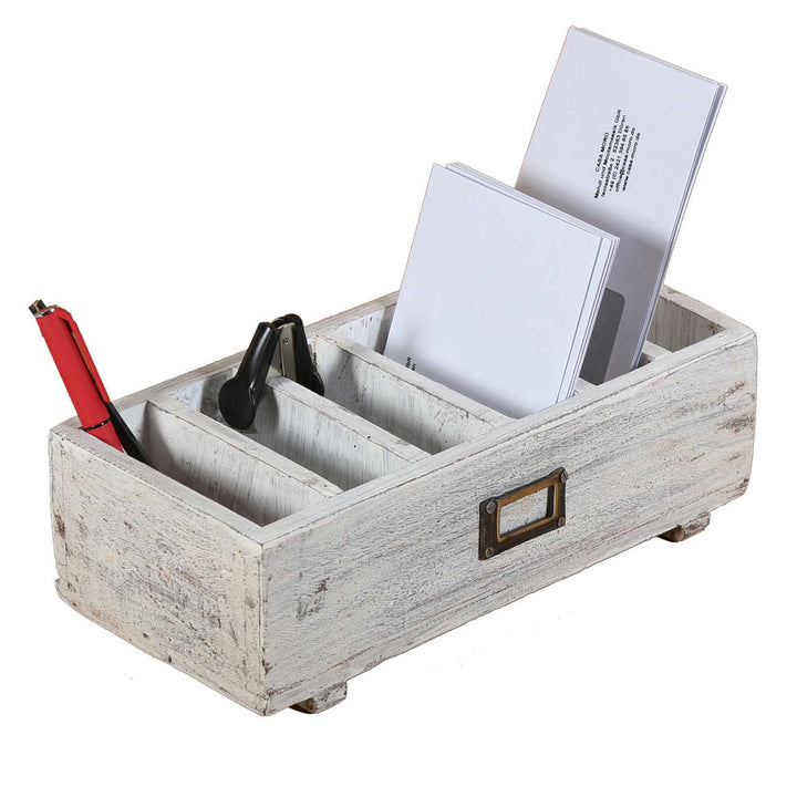 Pöytäjärjestin 6 lokerolla - valkoinen