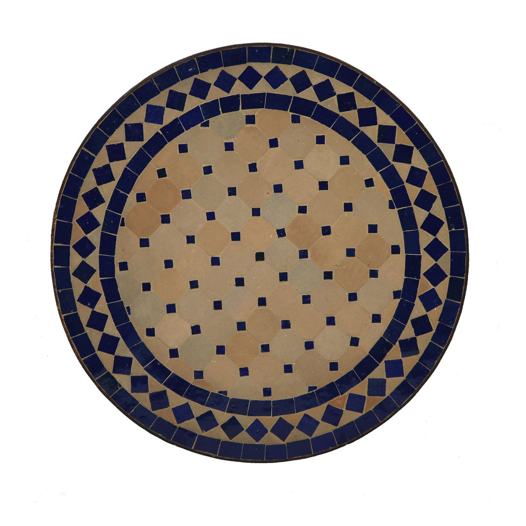Pieni Zellige-mosaiikkipöytä 45 cm, Välimerellinen kasvipöytä olohuoneeseen tai parvekkeelle