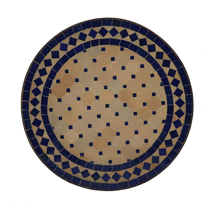 Pieni Zellige-mosaiikkipöytä 45 cm, Välimerellinen kasvipöytä olohuoneeseen tai parvekkeelle