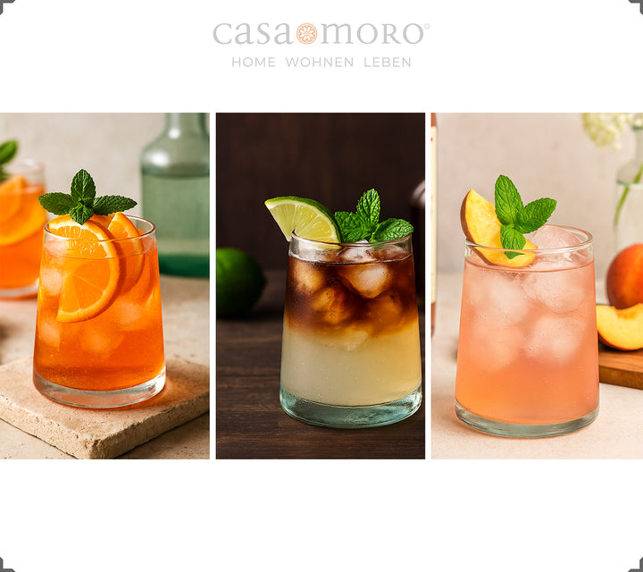 Setti 4 cocktaillasia - valmistettu käsitellystä lasista, kirkas ja suupuhallettu