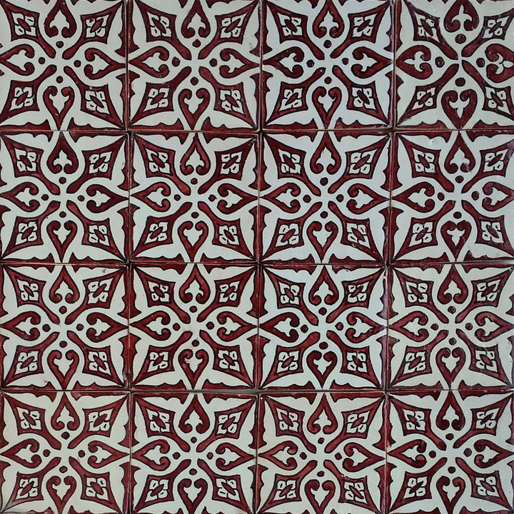 Käsinmaalattu laatta - retro keraaminen laatta 10x10 cm