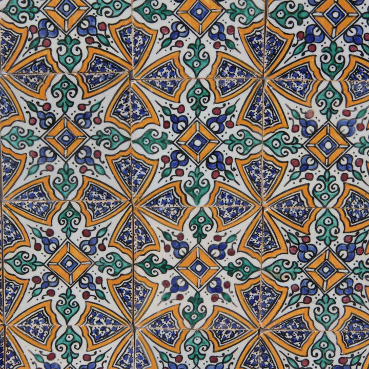 Käsinmaalattu laatta – Marrakech-koriste