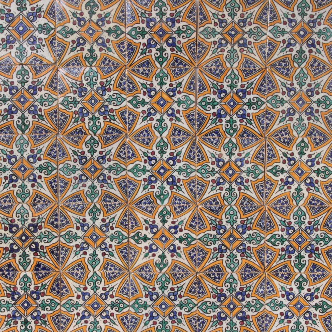 Käsinmaalattu laatta – Marrakech-koriste