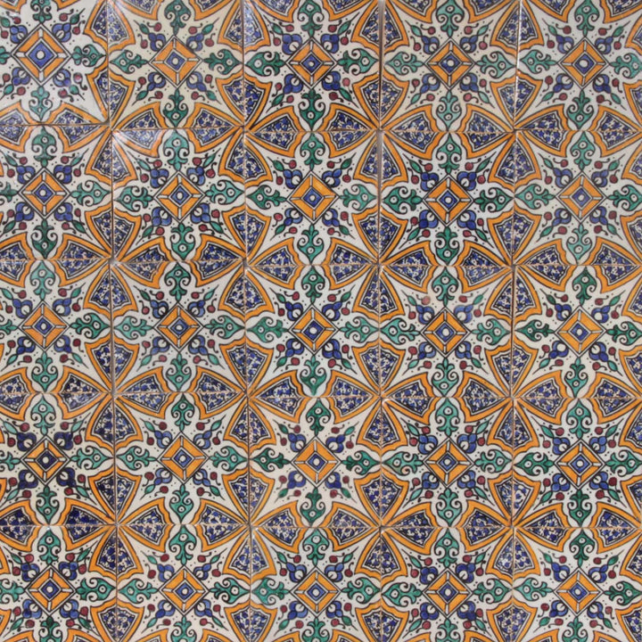 Käsinmaalattu laatta – Marrakech-koriste