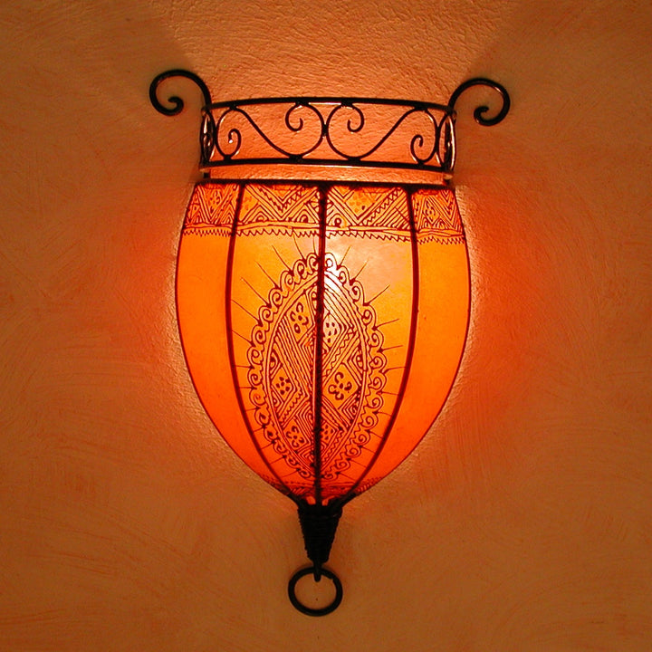 Henna nahkainen seinävalaisin Nakous Orange