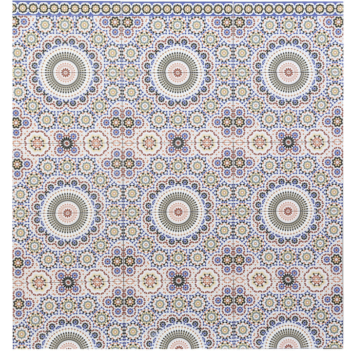 Monivärinen keraaminen seinälaatta itämaisella kuviolla 40x25 cm keittiöön ja kylpyhuoneeseen
