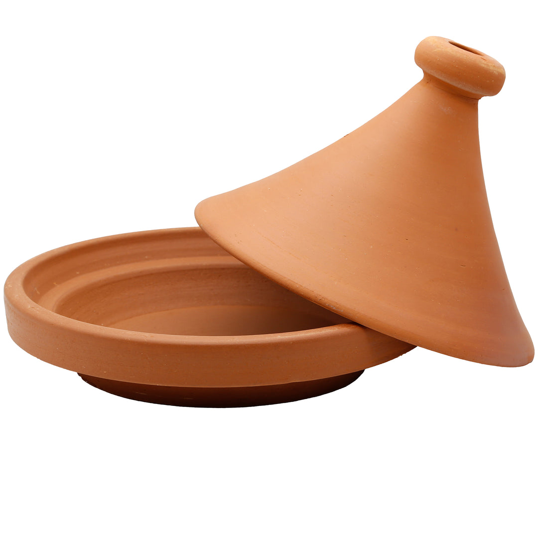 Tajine potti Marokosta 30 cm irrotettu kansi, luonnonmukainen ja lasittamaton