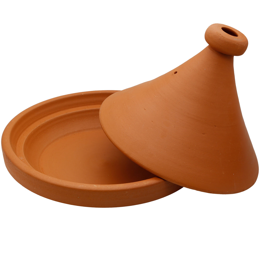 Tajine potti Marokosta 34 cm irrotettu kansi, lasittamaton ja luonnollinen