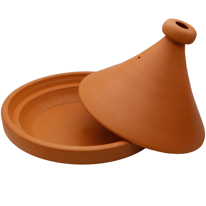 Tajine potti Marokosta 34 cm irrotettu kansi, lasittamaton ja luonnollinen