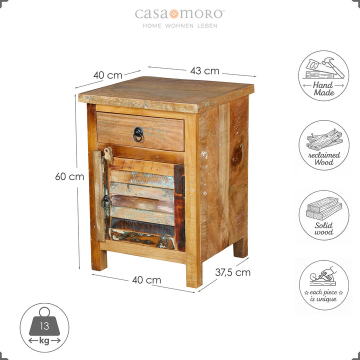Mittapiirros massiivipuusta tehdystä lipasta laatikolla ja ovella, mitat 60 × 43 × 40 cm