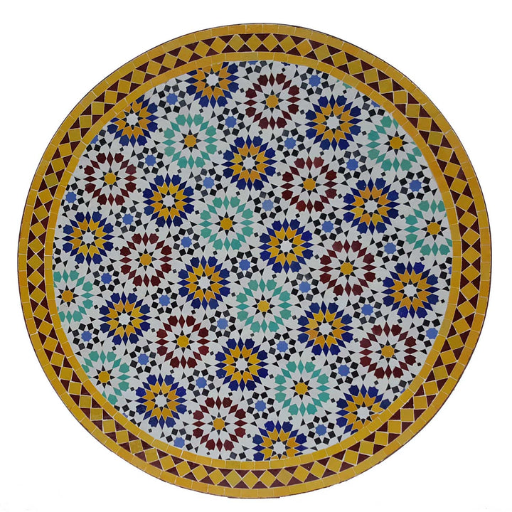 Mosaiikkipöytä D120 Ankabut Keltainen