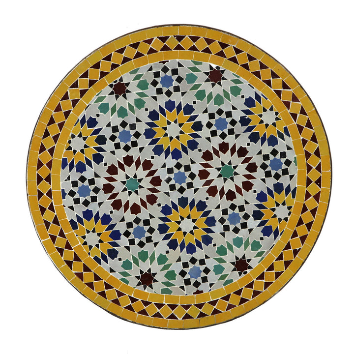 Mosaiikki bistropöytä pyöreä 70 cm Ankabut keltainen