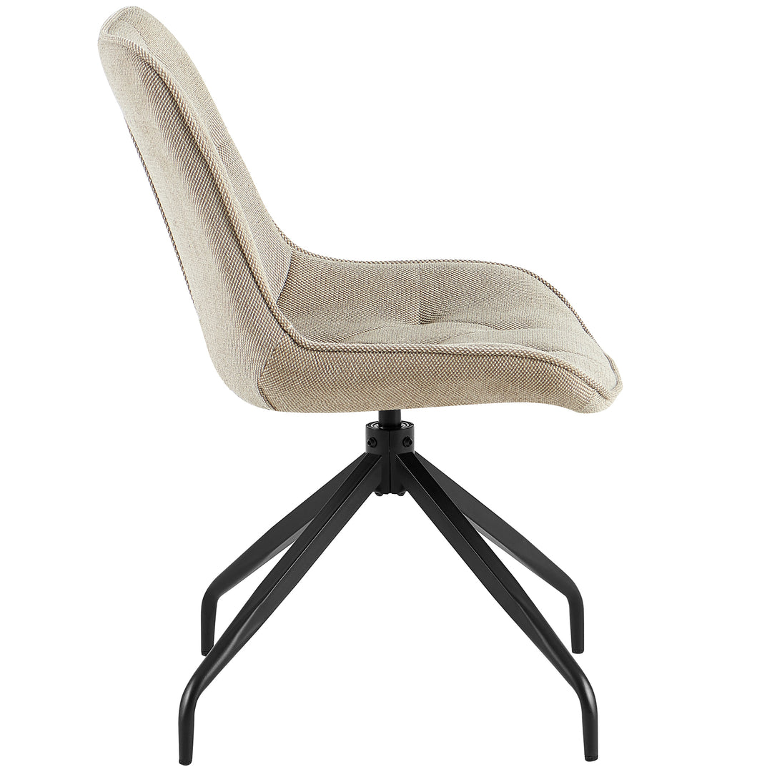 Sivukuva pehmustetusta tuolista voidaan kääntää 360° ruskealla mustalla metallirungolla - ergonominen muoto pehmeällä pehmusteella ja elegantilla muotoilulla